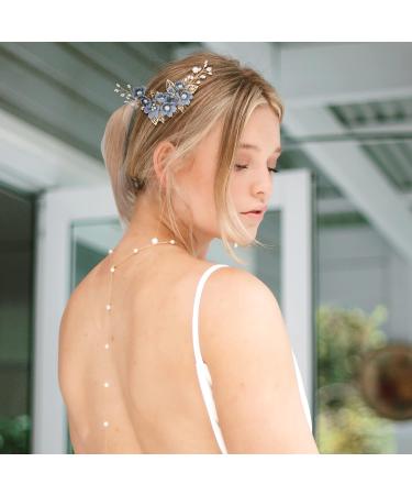 Toyvian 4pcs Rhinestone Hair Combs - Floral Bridal Headpiece with Crystals - Elegant Wedding & Evening Hair Accessories (Blue) - Buy Online on SooperMarket.com