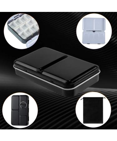 51 Piece Watercolor Paint Palette Set - Metal Tin Box with Half Pans, Lid, and Storage Bag - Travel-Friendly Watercolor Kit for Artists in Black - Buy Online on SooperMarket.com