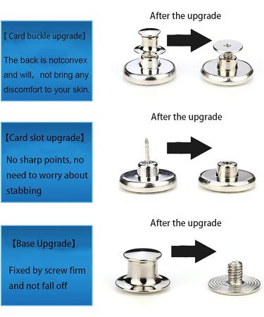 12 Pcs ICEYLI 17mm Metal Jeans Buttons Replacement Kit - No-Sew, Removable, Repair Combo - Buy Online on SooperMarket.com