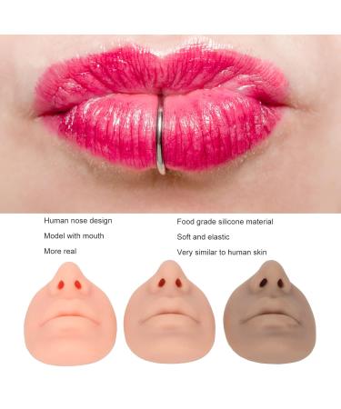Realistic 3D Silicone Nose Mouth Model for Display - Flexible Acupuncture & Piercing Practice | Reusable 3 Colors Available - Buy Online on SooperMarket.com