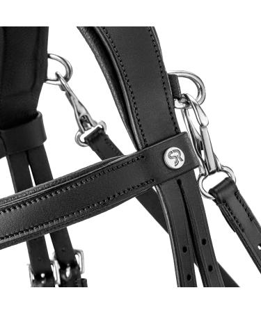Shop Sunride English Combined Bridle Berlin with Reins - Soft Real Leather Adjustable & Anatomical for Ponies - Black - Buy Online on SooperMarket.com