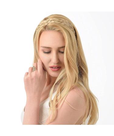 DIGUAN Double Three Strand Synthetic Hair Braided Headband Extension - Dark Brown - Buy Online on SooperMarket.com
