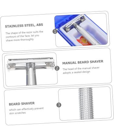 Didiseaon Long Handled Safety Razor - Old Fashioned Stainless Steel Beard Shaving Tool for Smooth Manual Hair Removal - Buy Online on SooperMarket.com