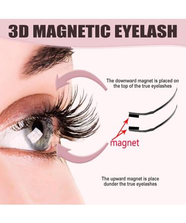 Magnetic Eyelashes Without Eyeliner Reusable Magnetic Lashes Kit Magnetic Eyelashes With Applicator 3D Magnetic Eyelash Partner Set Wispy Fluffy Magnetic Lashes No Glue or Liner Needed (2 Pairs) - Buy Online on SooperMarket.com