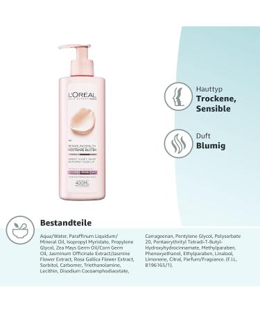 L'Or al Paris Facial Cleaning Milk - Rose & Jasmine Extract for Makeup Removal | 400ml | Gentle for Sensitive Skin - Buy Online on SooperMarket.com