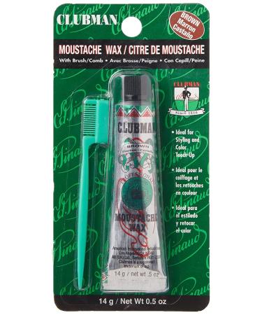 Clubman Moustache Wax Brown 0.50 oz (Pack of 8)