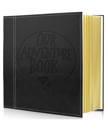Magnetic Self-Stick Page Photo Album, Our Adventure Book Leather Cover DIY Albums for Wedding Anniversary Holds 3X5, 4X6, 6X8, 8X10 Photos