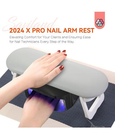 SAVILAND Foldable Nail Arm Rest | Soft Leather Nail Pillow & Non-Slip PVC Mat for Nail Techs | Essential Salon Accessory for Acrylic Nails - Buy Online on SooperMarket.com
