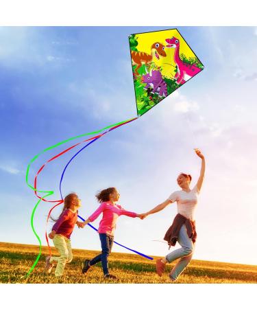 HENGDA KITE Prism Dinosaur Park & Diamond Kite Set - Easy-to-Fly for Kids & Adults - Excellent Fabric - Two Sets in Individual Packaging - Accessories Included (23x27in) - Buy Online on SooperMarket.com