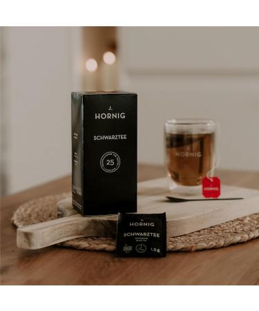 J. Hornig Natural Black Tea - 100 Aromatic Tea Bags (4 x 25 Bags) - Rich Flavor No Added Flavors International Shipping - Buy Online on SooperMarket.com