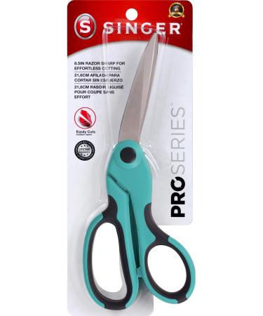 SINGER 00561 8-1/2-Inch ProSeries Heavy Duty Bent Sewing Scissors,Teal