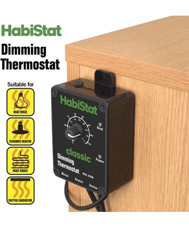 Habistat - Dimming Thermostat - Classic Range - Black - 600w - Designed Specifically For Controlling Light Bulbs & Heaters - Suitable For Reptiles - Accurate Temperature Control - Easy To Use - Buy Online on SooperMarket.com