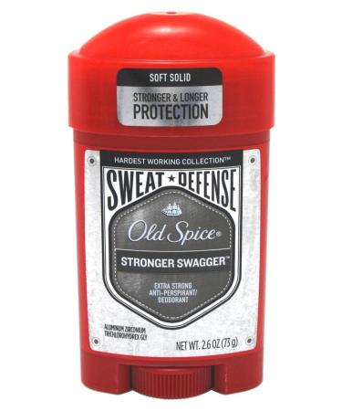 Old Spice Anti-Perspirant 2.6 Ounce Stronger Swag Soft Solid (76ml) (6 Pack) sweat defense 2.6 Ounce (Pack of 6)