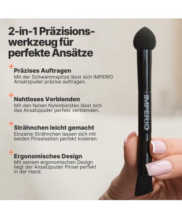 IMPERIO 2-in-1 root powder brush for precise application and blending of root powder on the hairline and for recreating individual hair strands - Buy Online on SooperMarket.com