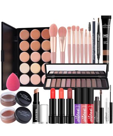 FantasyDay Multifunctional Makeup Gift Set - Complete Cosmetics Kit for Face Eyes & Lips | Eyeshadow Palette Lipstick Rouge Mascara & Brushes - Buy Online on SooperMarket.com