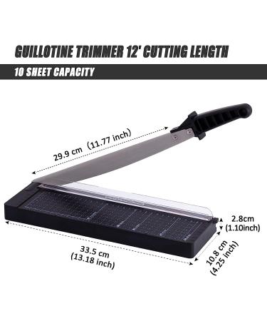 TIANSE Paper Trimmer-12 8 to 12 Sheet Capacity  Paper Cutter Guillotine- with Safety Blade Lock Heavy Duty Metal Base Paper Cutting Board for Home  Office School-Black - Buy Online on SooperMarket.com