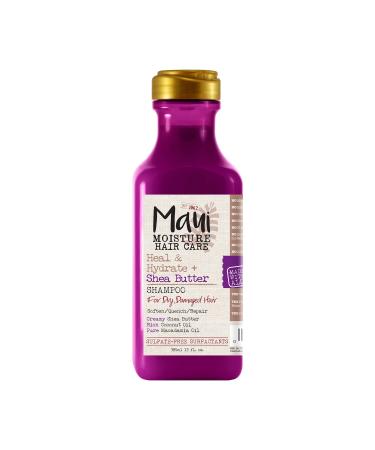 Maui Moisture Heal & Hydrate + Shea Butter Shampoo to Repair & Deeply Moisturize Tight Curly Hair with Coconut & Macademia Oils  Vegan  Silicone  Paraben & Sulfate-Free  13 fl oz