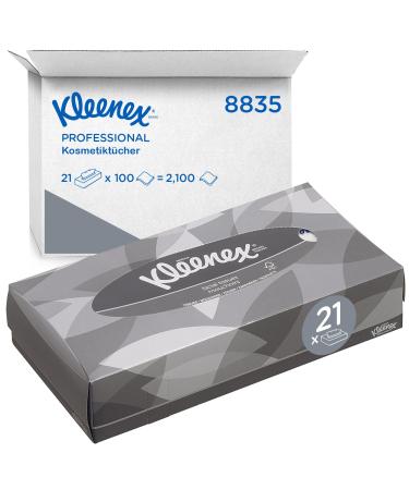 Kleenex cosmetics / handkerchief box 8835 - soft robust and absorbent - 2 -layer 21 x 100 (2100 paper handkerchiefs) white perfume -free 288 2100 pieces (1 Pack)