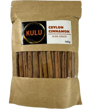 KULU Pure Ceylon Cinnamon Quills(Sticks) Alba Grade 100g Resealable Pouch - Buy Online on SooperMarket.com