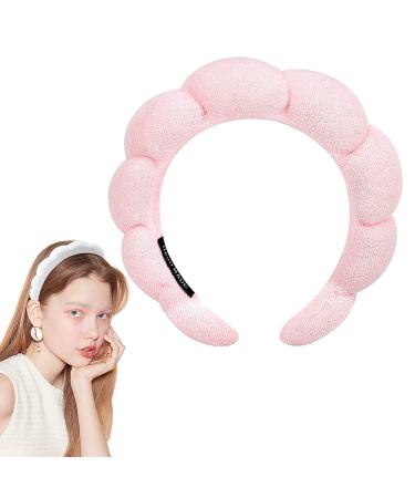 UIFCB Spa Headband for Women  Terry Towel Cloth Hair Band  Sponge Headband for Washing Face  Makeup Removal  Mask Skincare  Shower  Hair Accessories. (Pink)