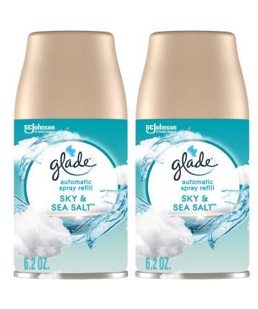 Glade Automatic Spray Refill, Air Freshener for Home and Bathroom, Sky & Sea Salt, 6.2 Oz, 2 Count