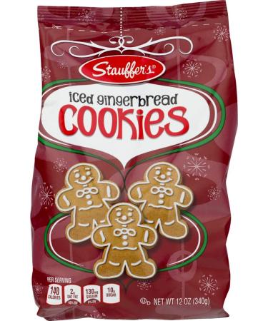 Stauffer's Holiday Cookies: Holiday Shortbread, Iced Gingerbread, White Fudge or Variety 3-Pack 12 oz. Bags (Iced Gingerbread, 3 Bags) Iced Gingerbread 12 Ounce (Pack of 3)