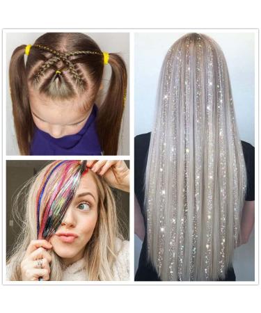 Silver Fairy Hair Tinsel 600 Strands | Heat Resistant Extensions for Christmas & New Year Party - Buy Online on SooperMarket.com