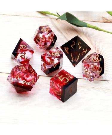 Haxtec Sharp Edge Red Blood Swirls DND Dice Set - Resin D&D Dice for RPG Dungeons and Dragons - Devil Soul Gift - Buy Online on SooperMarket.com