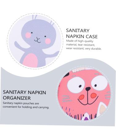 4pcs Menstrual Pad Storage Bag Set | Zip Lock Organizer Pouch for Women | Cotton Portable Travel Case | Pad Holder with Zipper - Buy Online on SooperMarket.com