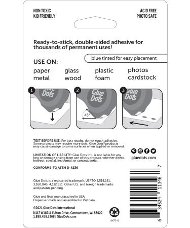 Glue Dots Permanent Dot N' Go Dispenser with 200 (.375 Inch) Permanent Adhesive Dots (11346) 1 Pack Permanent Dispenser - Buy Online on SooperMarket.com
