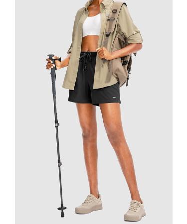 YYV Women's 5 Quick Dry Athletic Hiking Golf Shorts with Pockets - Black (Small) - Buy Online on SooperMarket.com
