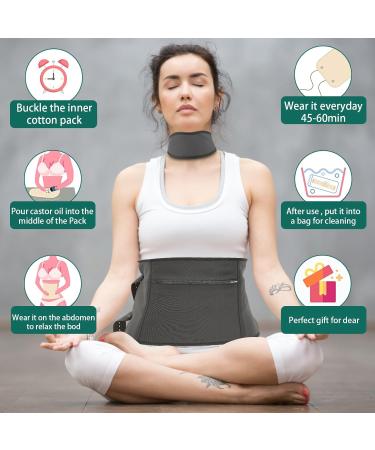7 Pack Castor Oil Wrap Pack for Neck Waist Chest Castor Oil Liver Wrap Pack Kit Reusable Castor Oil Compress Wrap Pad Castor Oil Wrap Organic Cotton Flannel for Liver Detox Inflammation (Style 1) - Buy Online on SooperMarket.com
