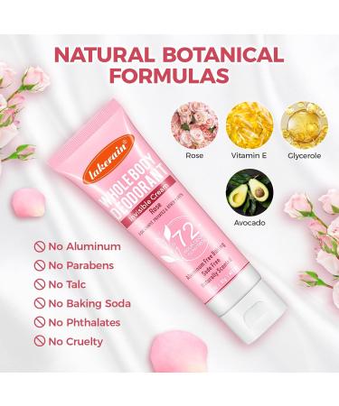 Whole Body Deodorant for Women Luxsea Aluminum Free Deodorant Lotion for Men Armpit Deodorant Cream for 72 Hour Odor Control Rose Deodorant Antiperspirant Clear Gel Baking Soda Free Natural Skin Care - Buy Online on SooperMarket.com