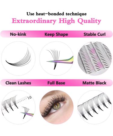 Premade Fans Eyelash Extensions 12D-C-0.07-9-16 Premade Volume Lash Extensions 320 Fans Pointed Base Fans 0.07 Premade Volume Fans C D Curl(12D-C-0.07 9-16mix) 9-16 mix 12D-C-0.07 - Buy Online on SooperMarket.com