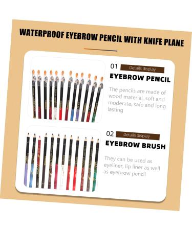 FOYTOKI 12pcs Lip Liner Eyeliner Lip Pencil Eyebrow Brush Angled Waterproof Lip Liner Pencil Wooden - Buy Online on SooperMarket.com
