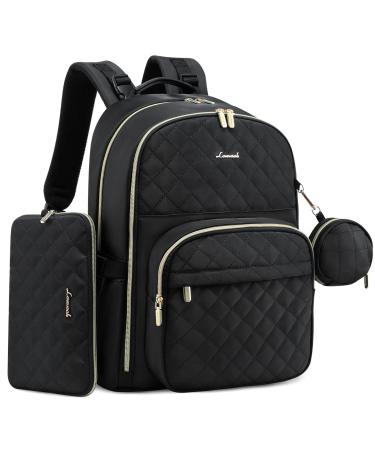 LOVEVOOK Baby Diaper Bag Backpack,Waterproof Travel Back Pack with Portable Diaper Pouch, Wipeable Changing Pad, Pacifier Case And Stroller Straps,Gifts for New Mom Dad Black