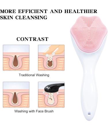 Handheld Silicone Face Scrubber Exfoliator Ooloveminso 3 PC Face Brushes for Cleansing and Exfoliating Manual Facial Cleansing Brush Gentle Soft Face Wash Brush for Sensitive Delicate Dry Skin - Buy Online on SooperMarket.com