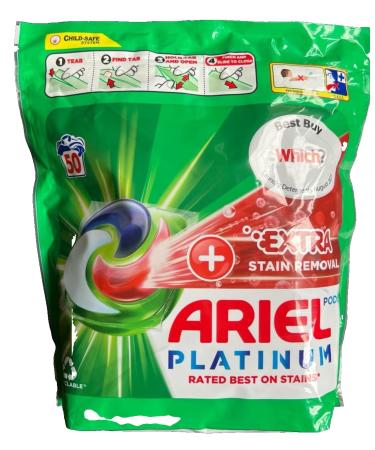 Ariel Platinum Plus Extra Stain Removal Pods 50 Pods
