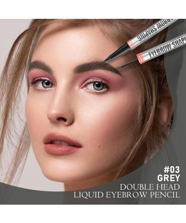 DAGEDA 2-in-1 Eyebrow Pen and Eyebrow Gel Magic Eyebrow Pencil with 4 Fork Tip Waterproof Microblading Eyebrow Pen Brow Gel Long-Lasting Natural Eye Brow Pen For Defining Brows 03 Grey - Buy Online on SooperMarket.com