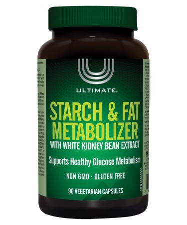 Ultimate Starch and Fat Metabolizer 90 vegetarian capsules White Kidney Bean Extract Green Tea Extract Chromium Gymnema Extract BioPerine Supports Healthy Glucose Metabolism