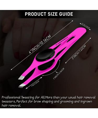 Professional Stainless Steel Slant Tip Eyebrow Tweezers Set | Non-Slip Grip for Ingrown Hair Removal | Yellow & Pink | 2 3xPcs Set - Buy Online on SooperMarket.com