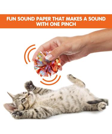 Molain Cat Crinkle Ball Toys 20 Pieces Colorful Cat Toy Balls Cat Play Toy Indoor Cats Interactive Ball Toy Large Ball Toy for Cat Kitten 6 cm/2.36 inch - Buy Online on SooperMarket.com