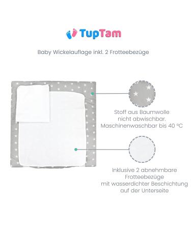 TupTam Baby Changing Mat - Forest Animals Pink | Includes 2 Terry Cloth Covers | 70x70 cm - Best for International Shipping - Buy Online on SooperMarket.com