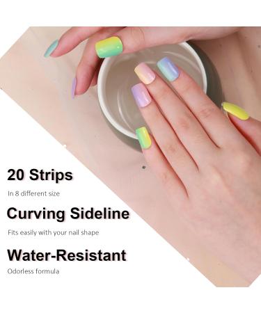 Semi Cured Gel Nail Strips Gel Nail Stickers - 20 Pcs Nail Stickers for Nail Art Soft Self-Adhesive Gel Nail Wraps Easy Apply & Remove for Salon-Quality Manicure Kit (UV/LED Lamp Required) (BSS-0364) - Buy Online on SooperMarket.com