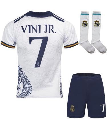 Blackazat 2023/2024 R.Madrid Heim #7 Vini Jr. Vinicius Football Football Children's jersey Shorts Socken Set Youth Sizes Home 30 (12-13 years)
