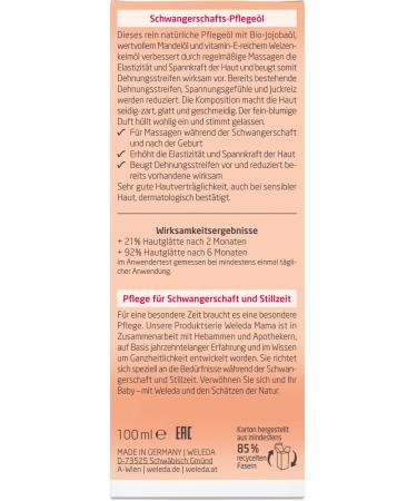 Weleda Stretch Mark Pregnancy Massage Oil 3.4 fl oz - Plant Rich Oil with Vitamin E, Sweet Almond, Jojoba, and Arnica Oils - Buy Online on SooperMarket.com