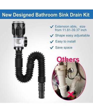 Washbasin Drainer Versatile Sink Plug With Filter Practical Washbasin Drainer Simple Installation For Home Washbasin Drainer Flexible Sink Drain Hose - Buy Online on SooperMarket.com