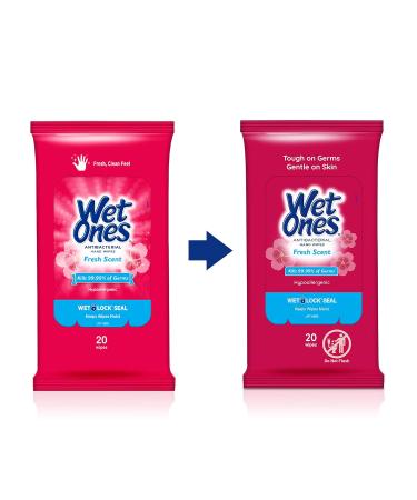 Travel Size Wet Ones Antibacterial Hand Wipes 20 ct - Fresh Scent - Travel Wipes Case - Antibacterial Wipes - Buy Online on SooperMarket.com