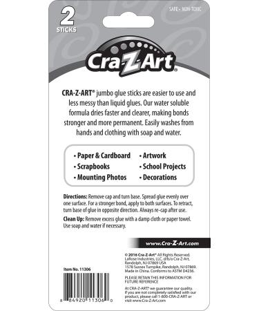 Cra-Z-art Jumbo Washable Glue Sticks 2-Count (11306N-48) 2 Count - Buy Online on SooperMarket.com