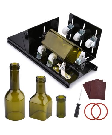 Glass Bottle Cutter  Fixm Bottle Cutter Upgraded Version  Round  Square Bottles and Bottlenecks  Suitable for Bottles of Wine  Beer  Whisky  Champagne  Water and Soda(Black)